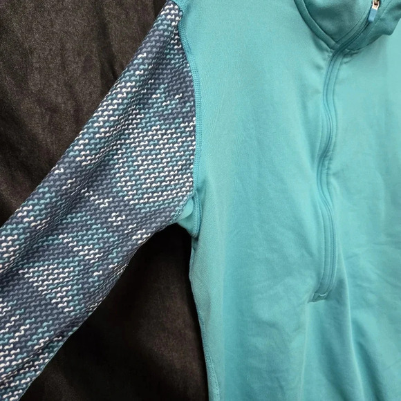 Nike Teal size medium 1/4 zip up  dry fit pro pull over  athletic Sweater - Picture 9 of 12
